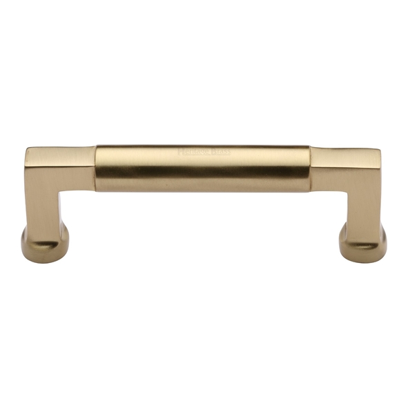 C0312 101-SB • 101 x 117 x 40mm • Satin Brass • Heritage Brass Bauhaus Cabinet Pull Handle